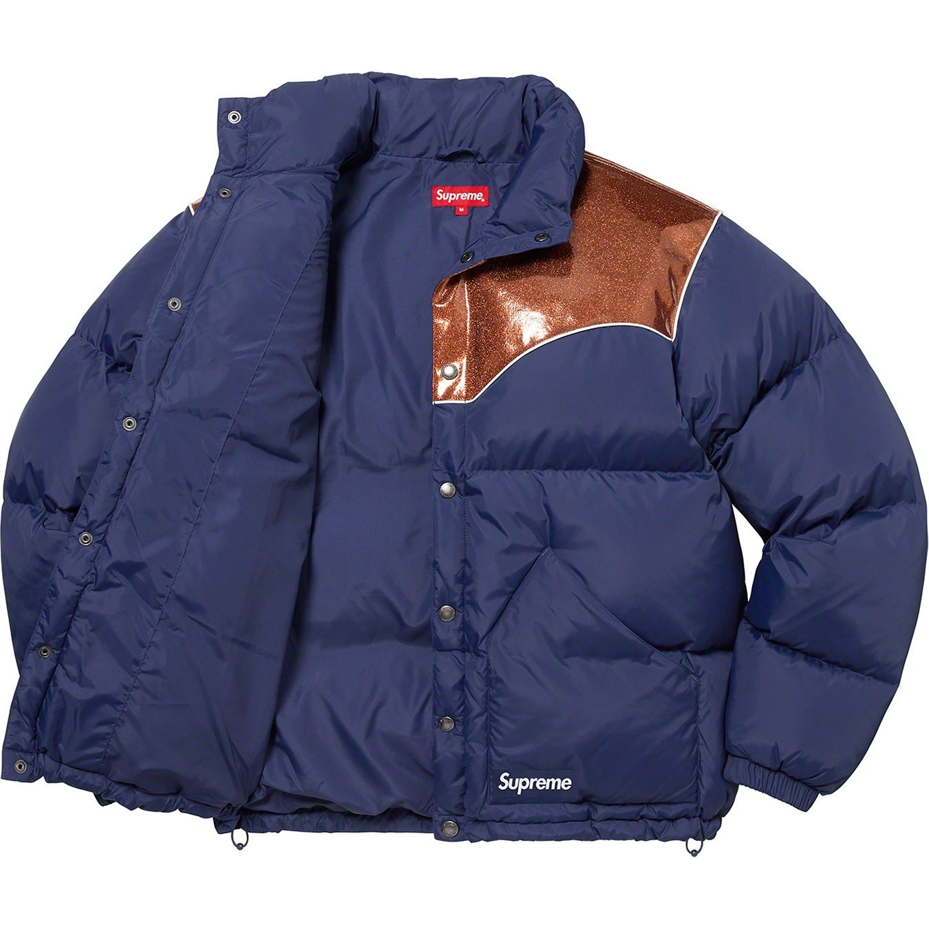Glitter Yoke Down Puffer Jacket view 5